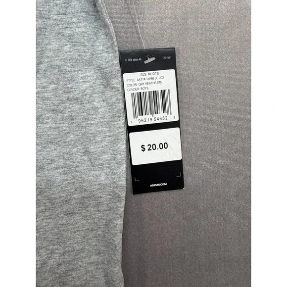 New With Tags Boys Adidas Shirt Gray Black Size Medium 10/12 - Picture 7 of 8